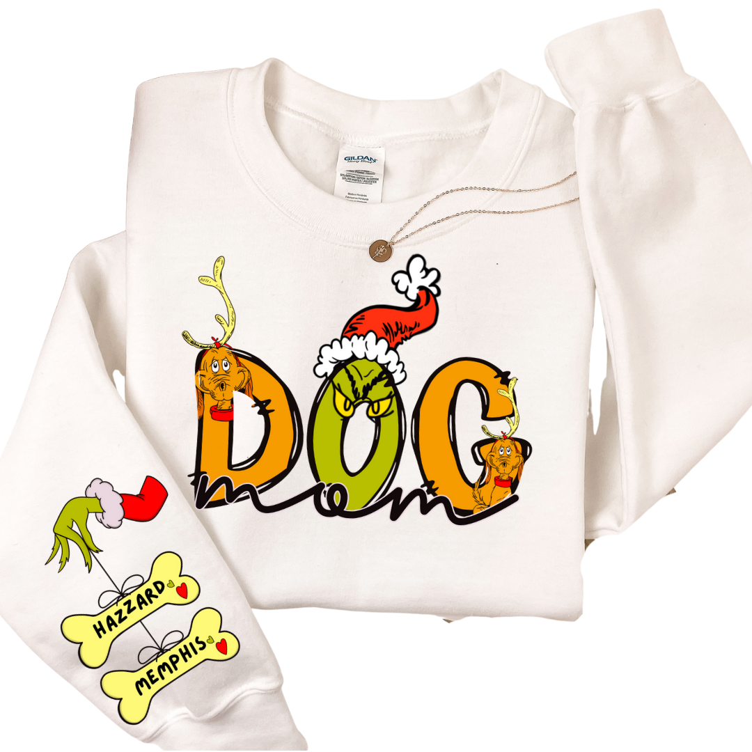 Custom Grinch Dog mom sweatshirt