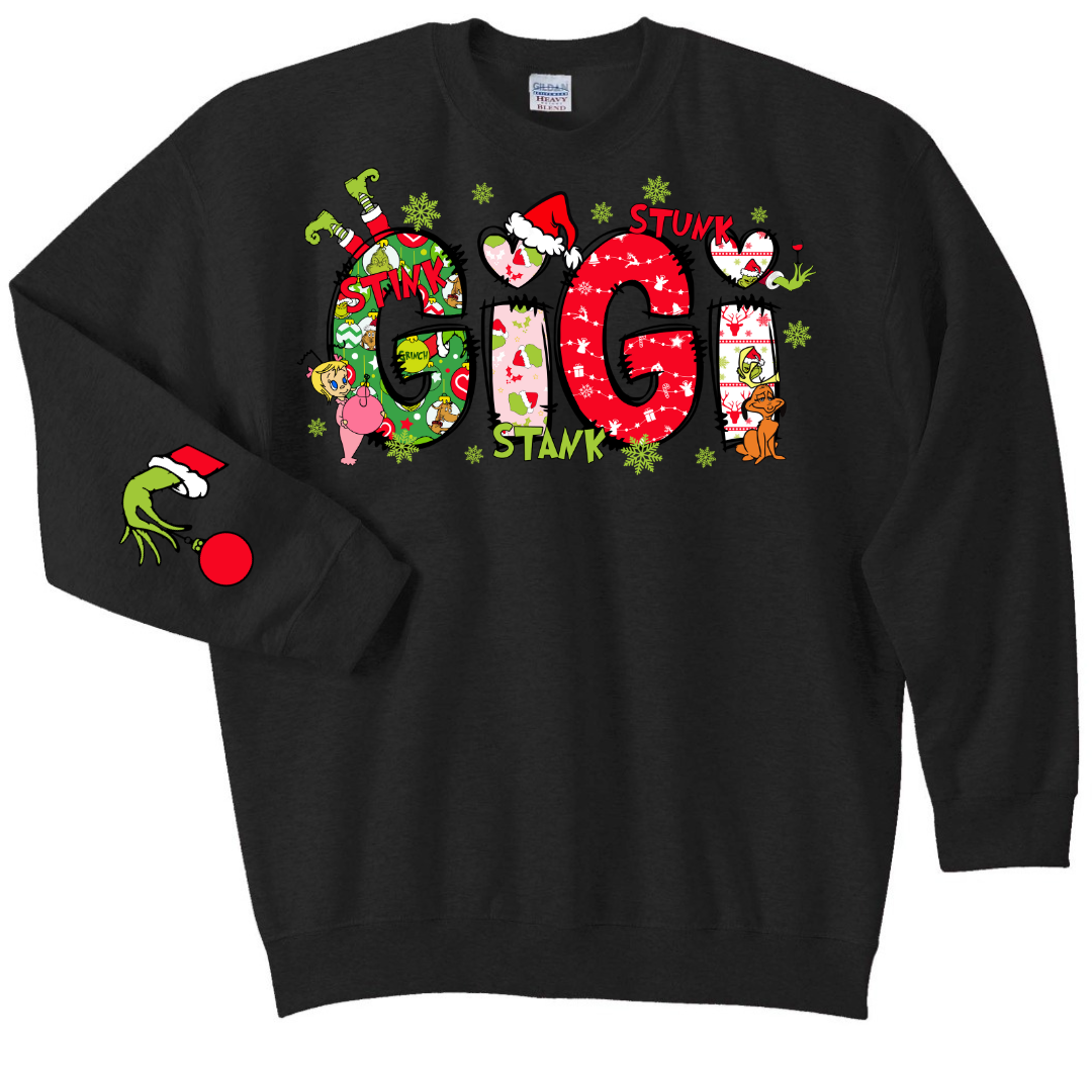 Custom Grinch Grandma options sweatshirt