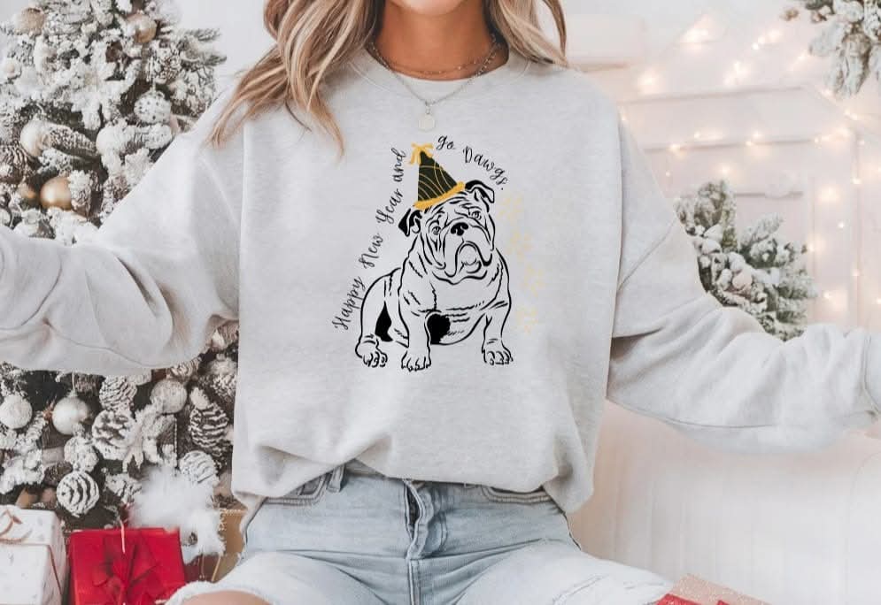 happy new year & go dawgs sweatshirt