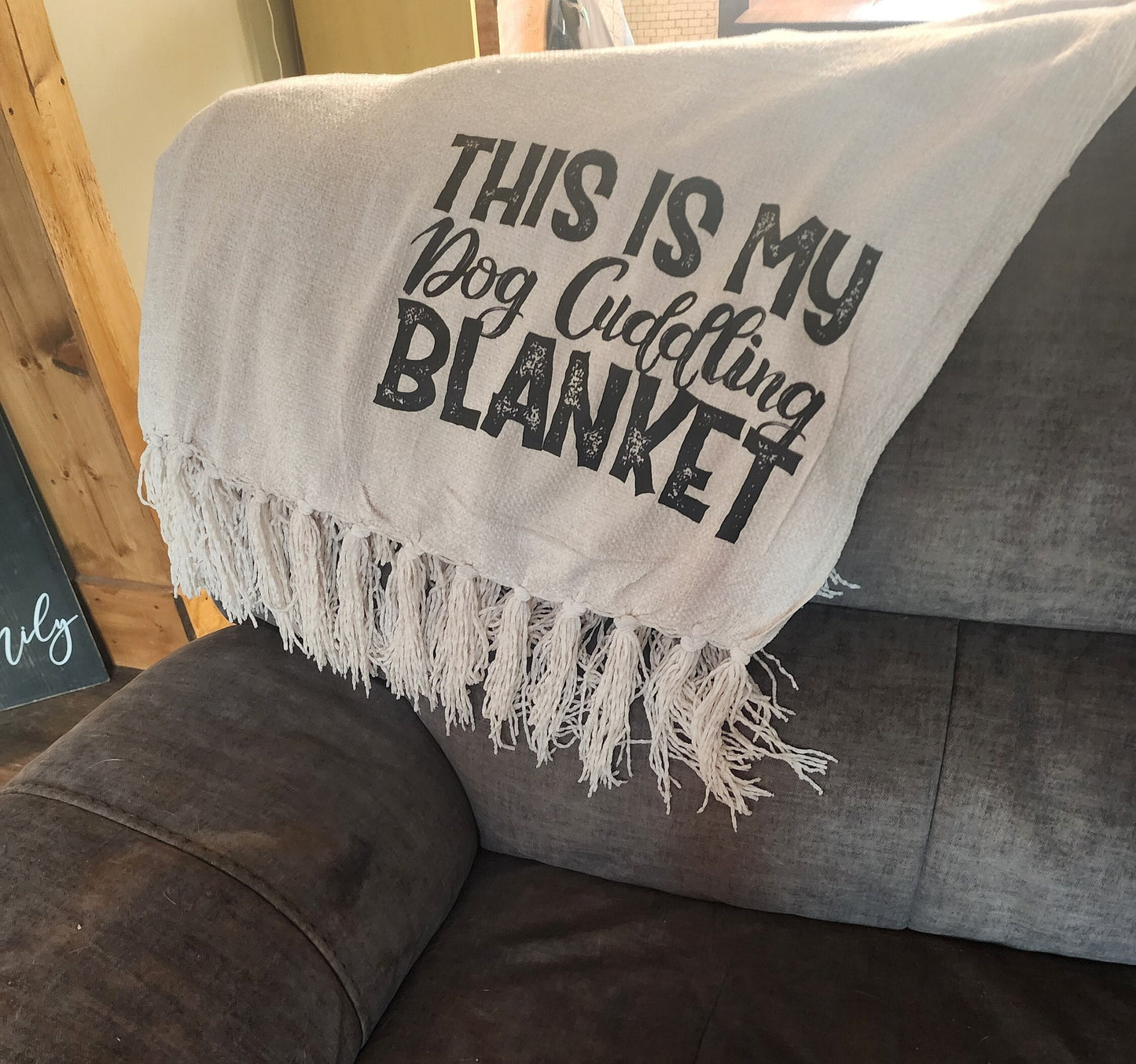 My Dog Cuddling Blanket, Dog Mom Throw, Gift for Her