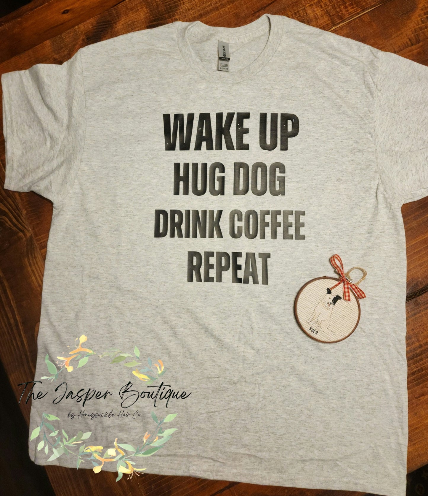 Wake Up Hug Dog Drink Coffee Repeat, Dog Mom Tee, Gift