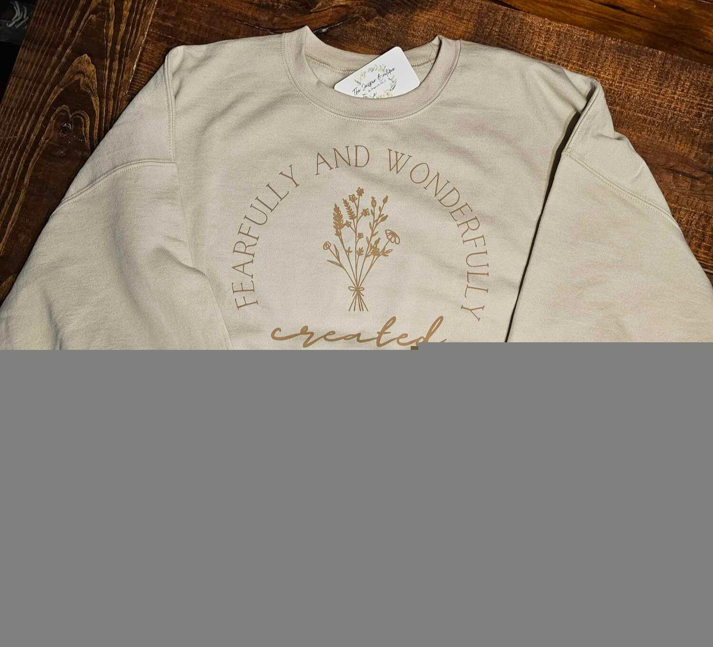 Fearfully & wonderfully Scripture Sweatshirt for Christian Women Bible Verse Tee Gift