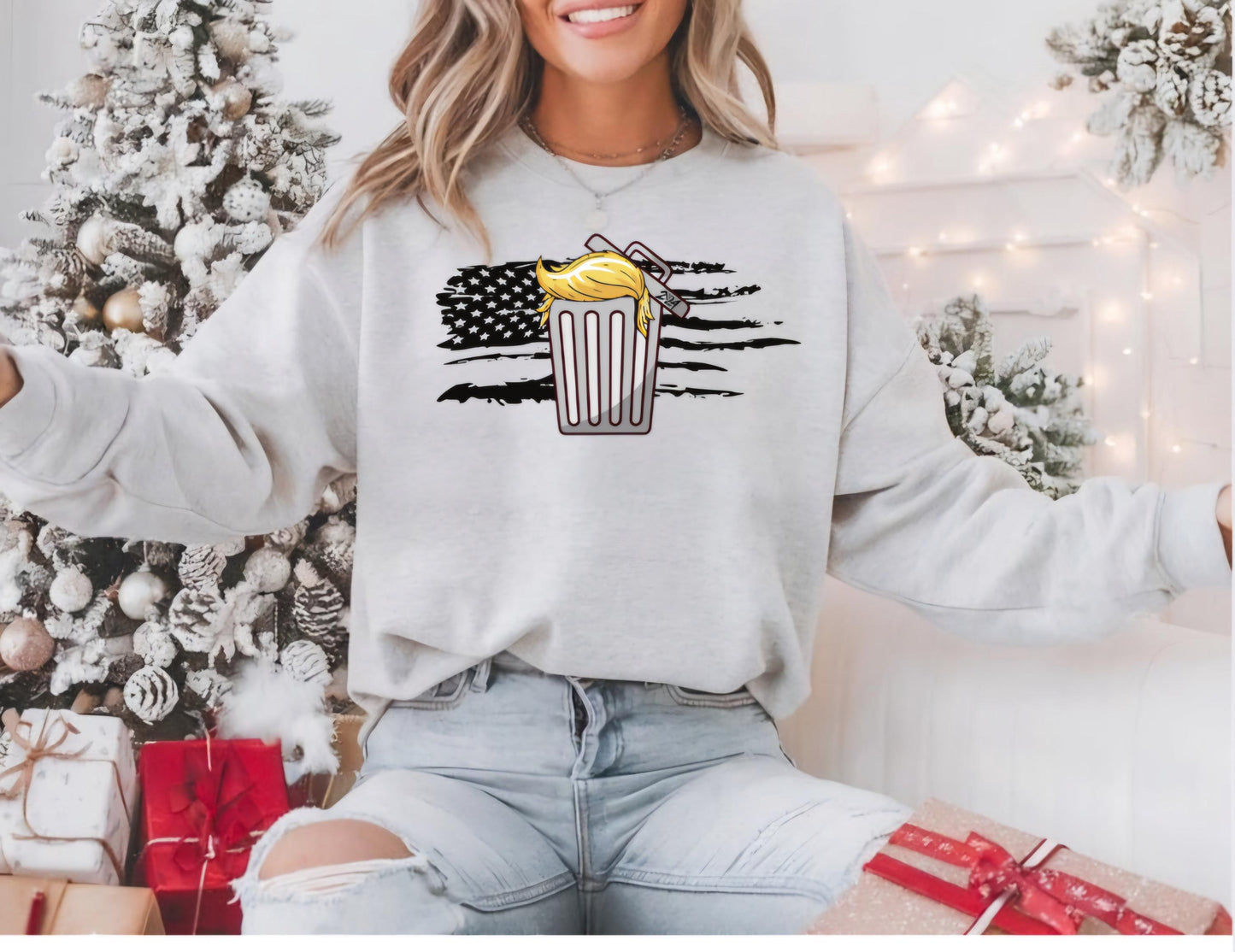 Trump hair garbage shirt ash sweatshirt