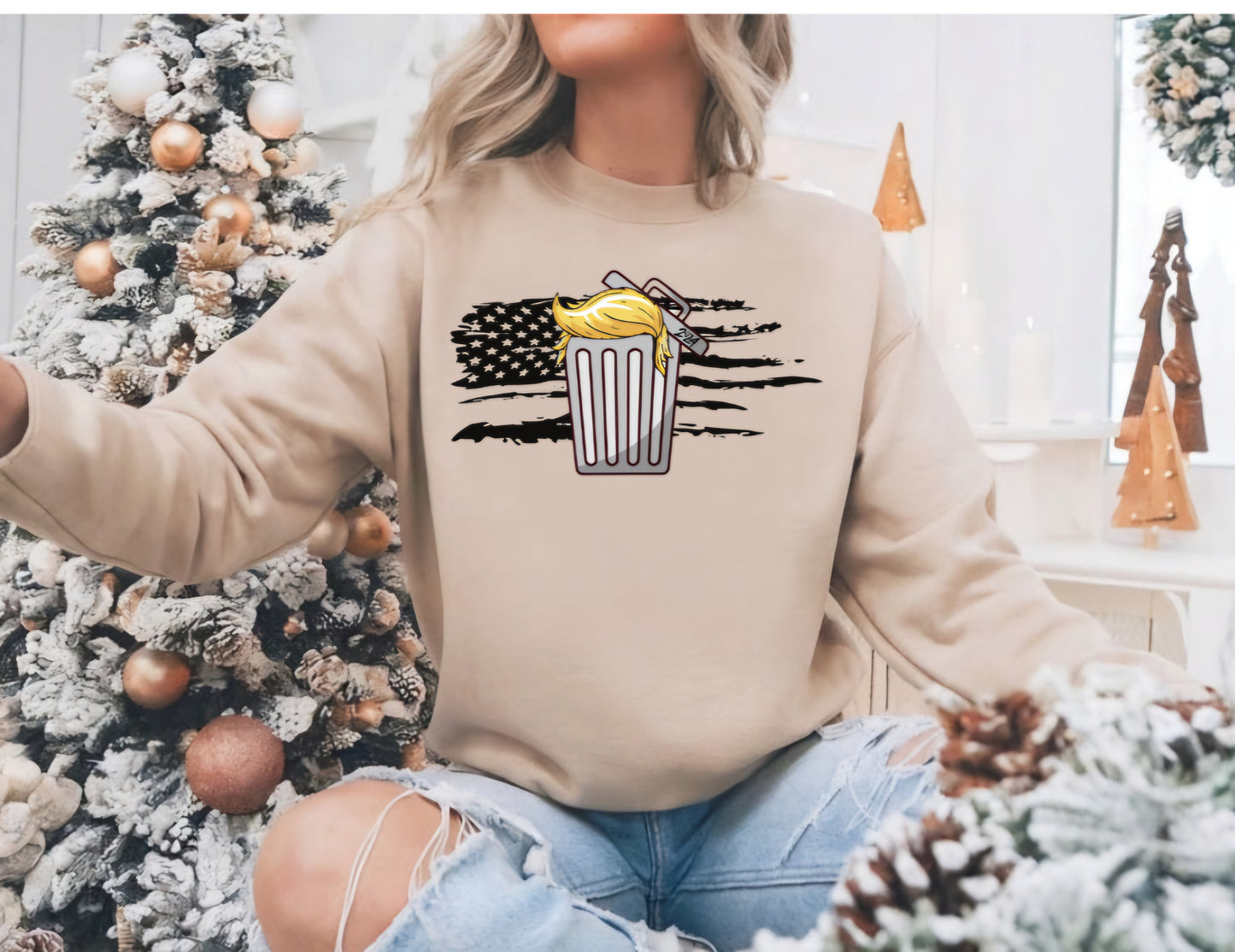 Trump hair garbage shirt sand sweatshirt