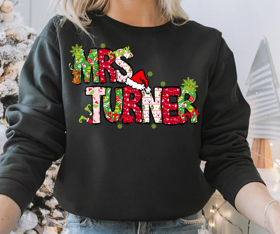 Grinch Custom name sweatshirt
