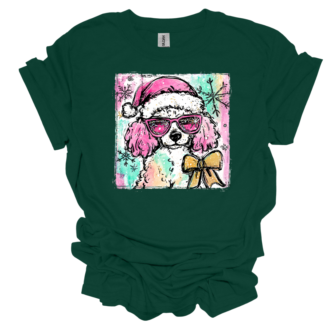 Retro christmas poodle