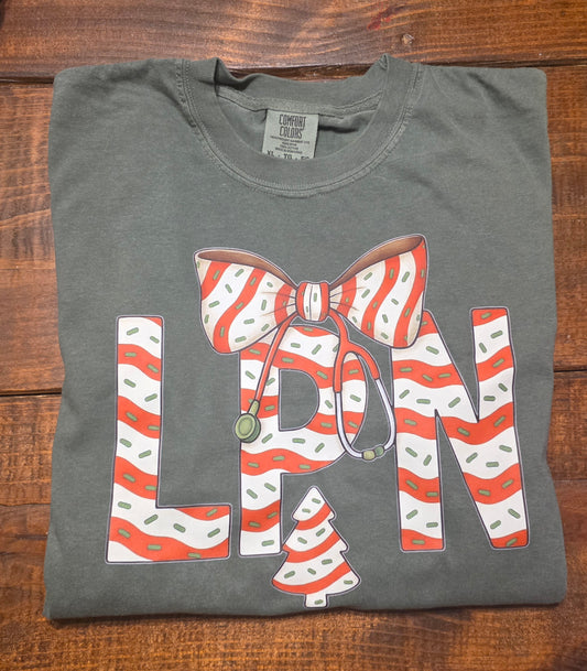 candy cane LPN tee