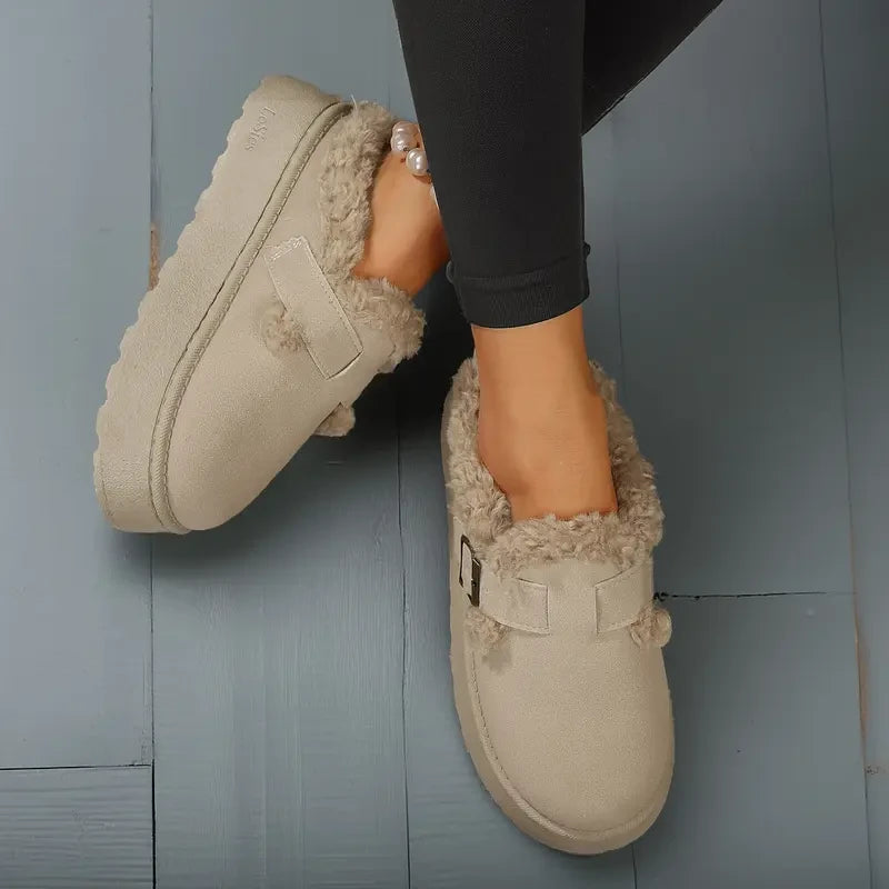 Fleece Lined Platform Slipper Boots