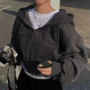 Fleece Lined Cropped Zip Hoodie