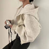 Fleece Lined Cropped Zip Hoodie