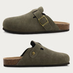 Suede Cork Mule Slippers