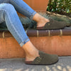 Suede Cork Mule Slippers