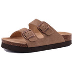 Suede Cork Mule Slippers