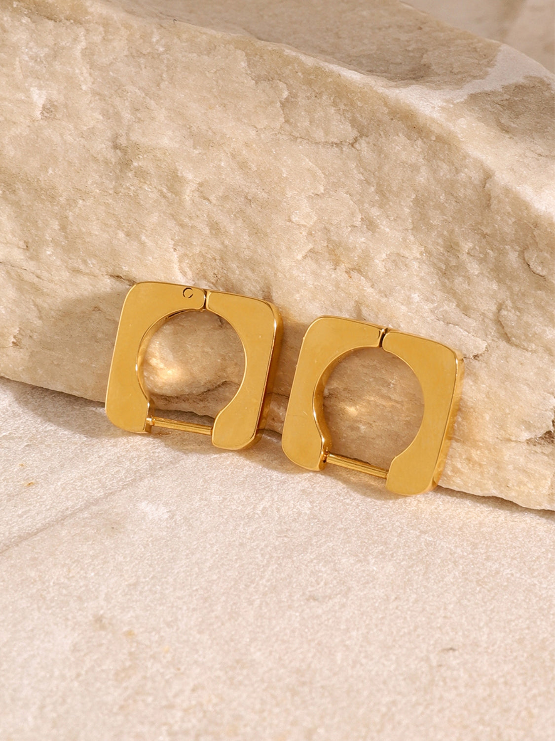 18K Gold-Plated Stainless Steel Square Earrings