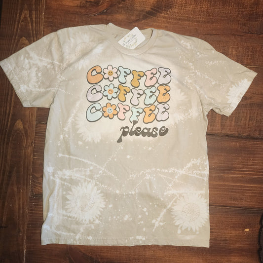 coffee please - sunflower bleached tee