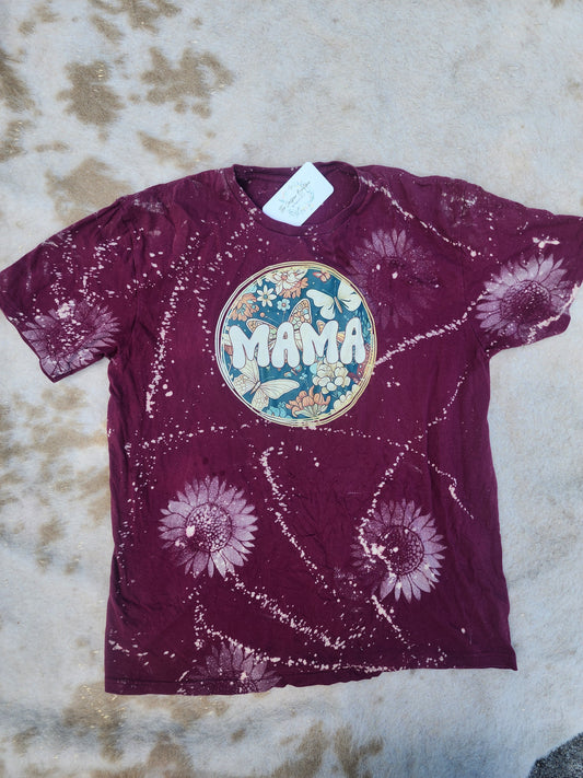 MAMA sunflower bleached butterfly tee