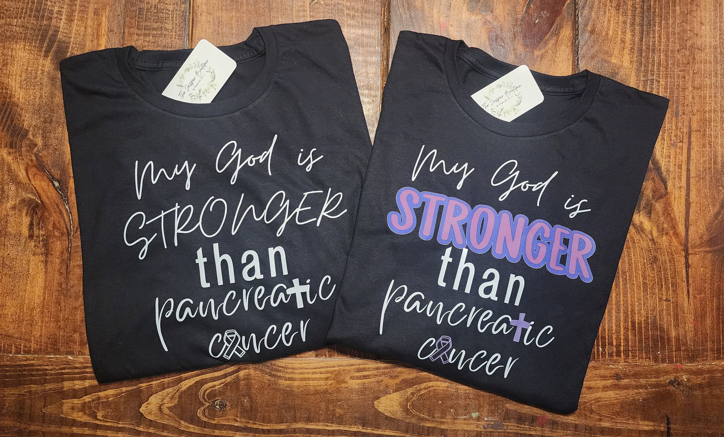 Pancreatic cancer support tee - white writing