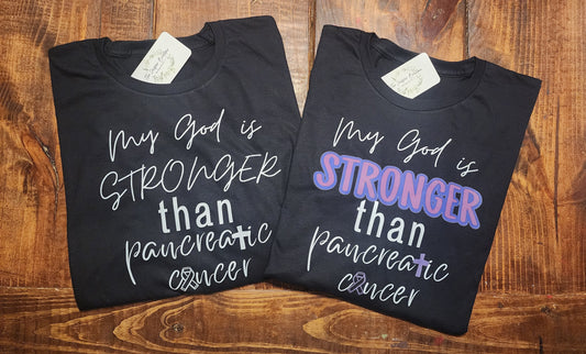 Pancreatic cancer support tee - white writing