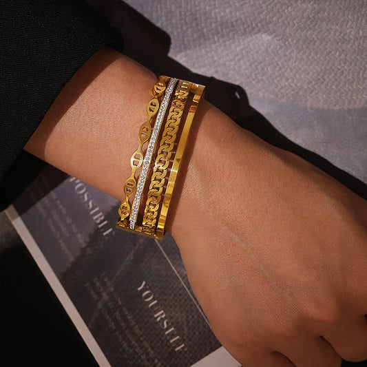 18K Gold-Plated Czech Diamond Bracelet