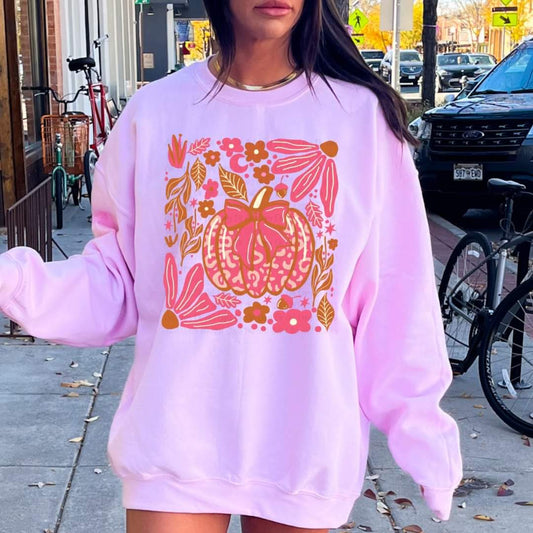 Leopard pink pumpkin sweatshirt