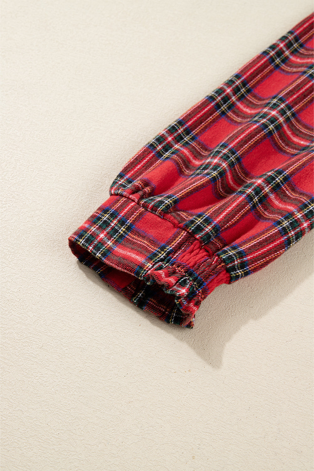 Red Christmas Plaid Ruffle Long Dress