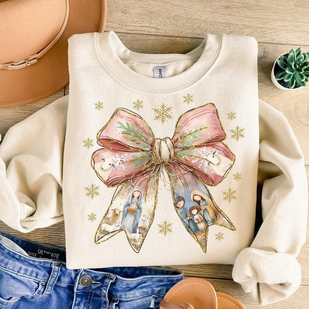 Nativity Bow Sweatshirt