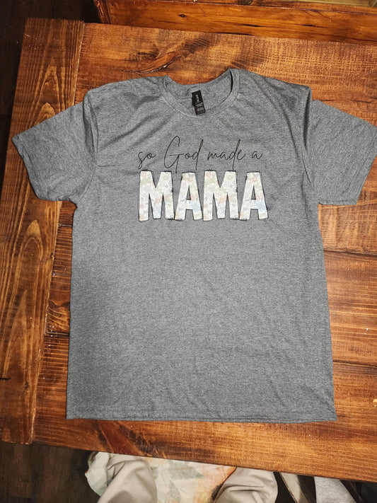 So God made a MAMA Tee, Mama Shirt, Gift for Mom, Floral
