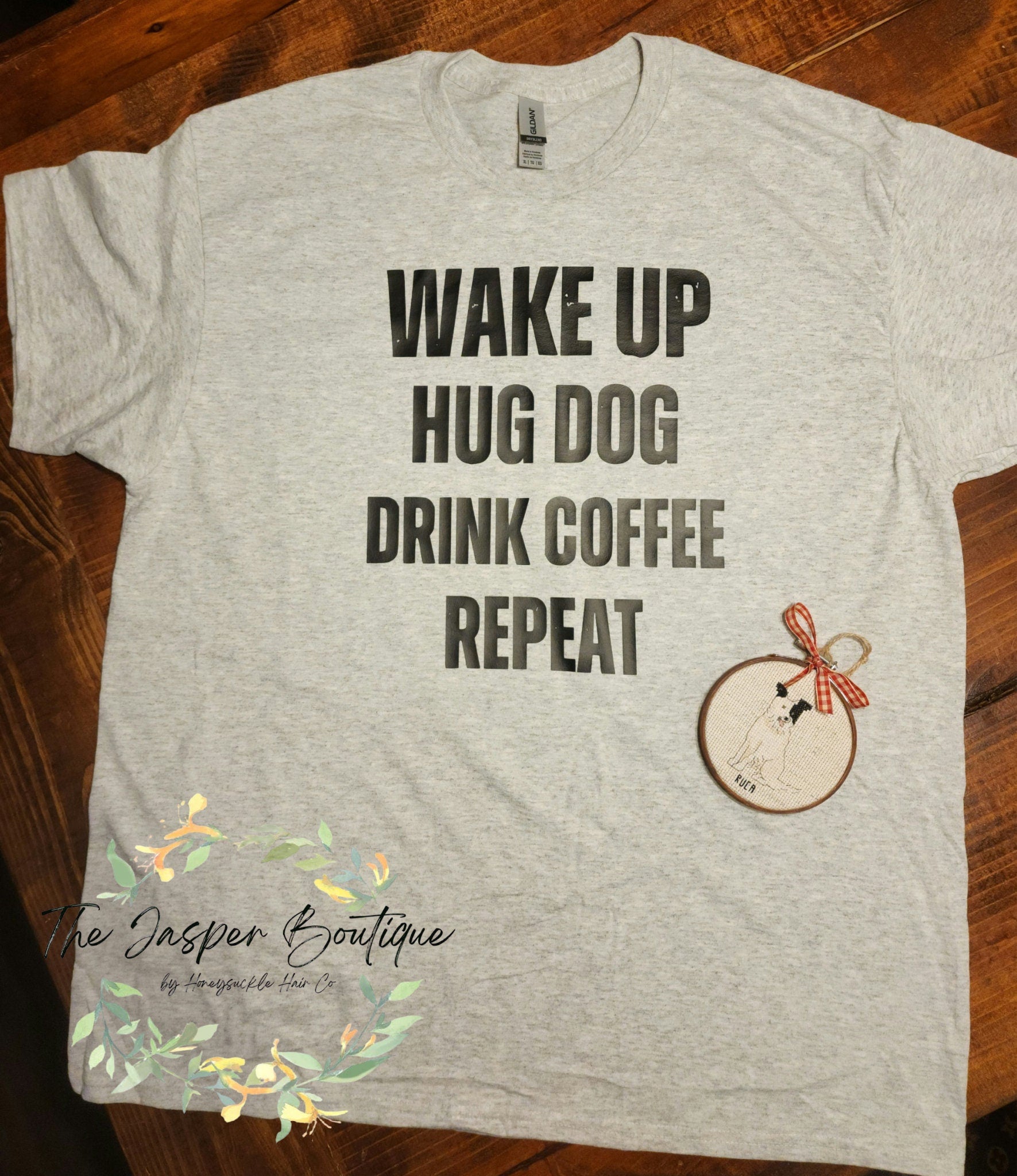 Wake Up Hug Dog Drink Coffee Repeat, Dog Mom Tee, Gift