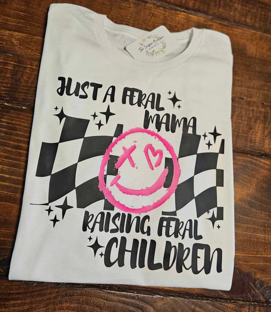 Just A Feral Momma Raising Feral Children Tee, Mom Shirt, Gift for Her, Funny