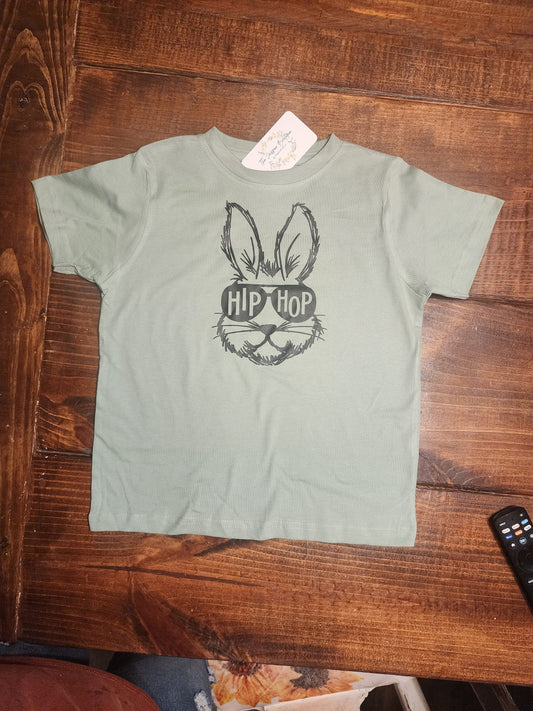Hip Hop Bunny kids Tee, Boy Easter shirt, Youth Tee