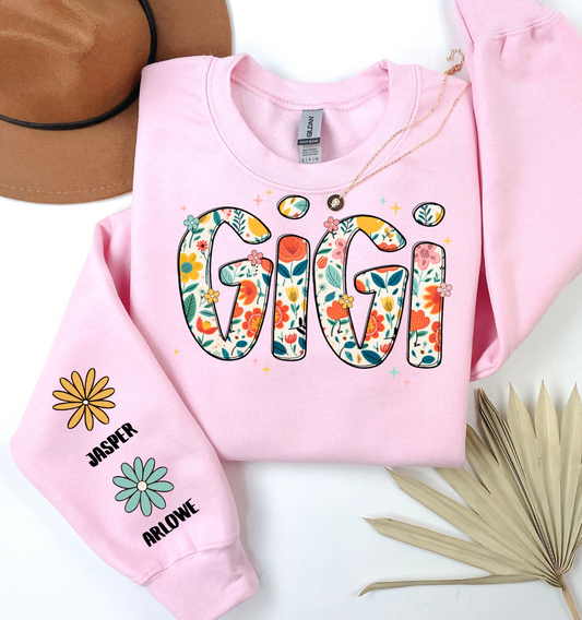 Floral Mama, Gigi, Mimi, Aunt, Auntie, Nana