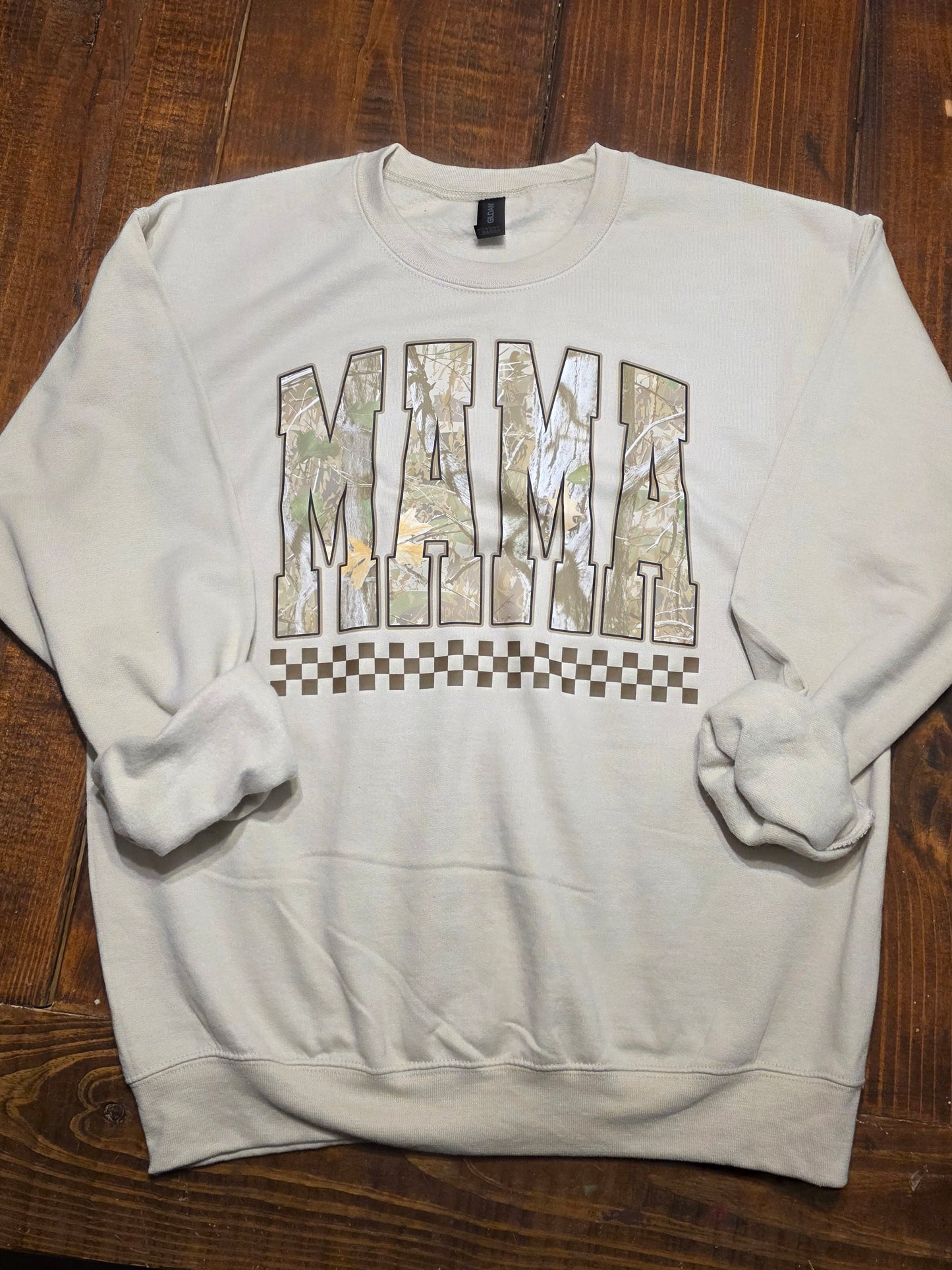 MAMA checkered camo sweatshirt
