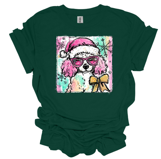 Retro christmas poodle